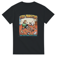 Grumpy Cat 'Stay Pawsitive Nope' T-shirt | Heavyweight Unisex Crewneck T-shirt | Classic Comfort in Black