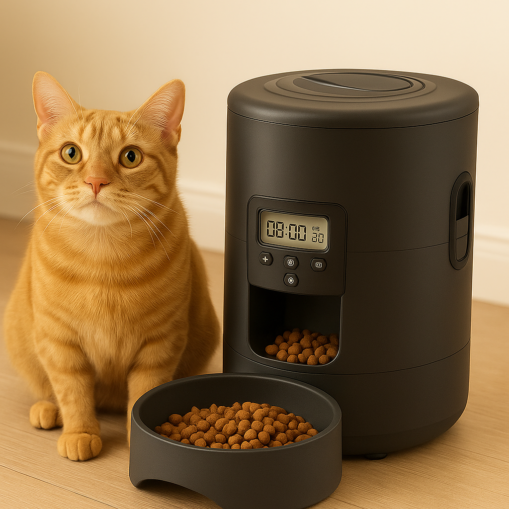 Slimme Voerautomaat voor Huisdieren – Geplande & Precieze Voeding, Altijd op Tijd!