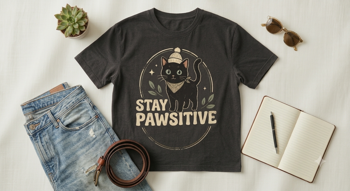 Stay Pawsitive dames T-shirt wit – katten charity Straatkatten Costa Rica