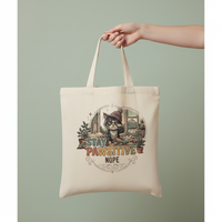 Grumpy Cat in Bed Tote Bag - hand