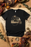 Stay Pawsitive retro cats auto-rickshaw T-shirt flatlay – straatkatten Costa Rica