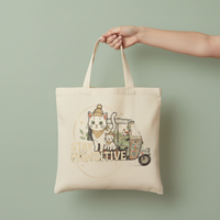 Witte Katten Tote Bag - hand